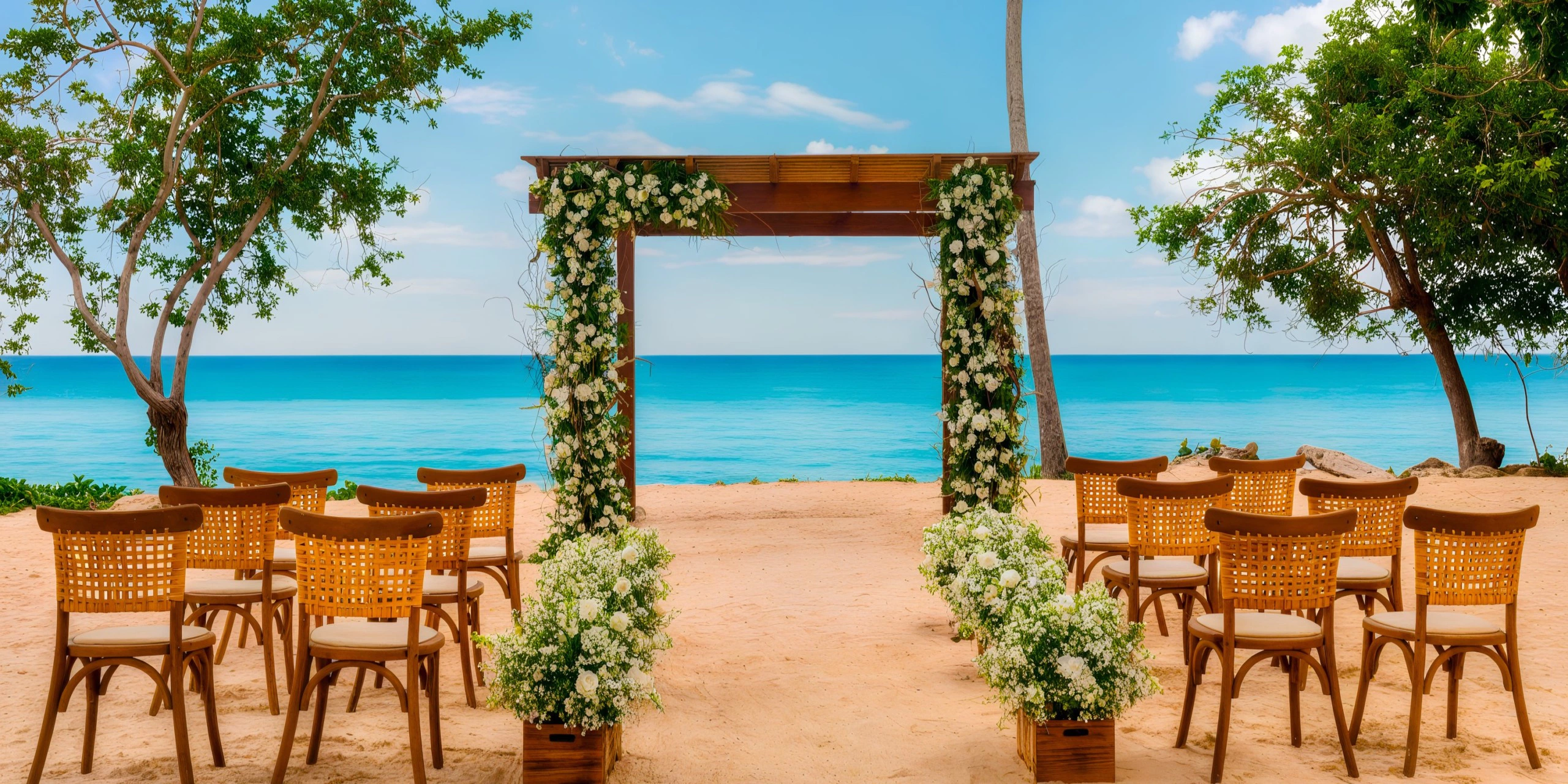 Beach Gazebo wedding ceremony venue at Dreams La Romana Resort & Spa