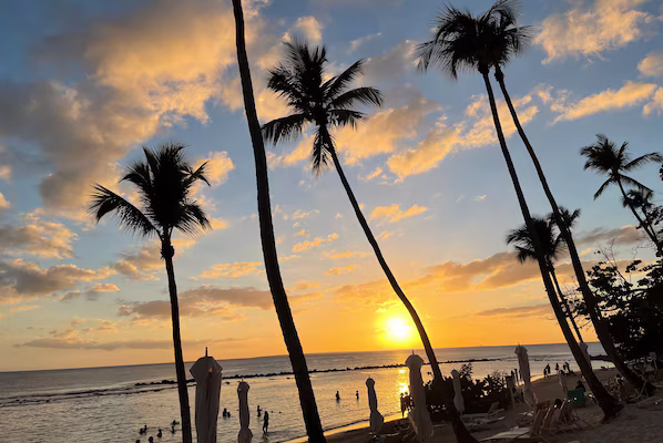Playa Minitas near Dreams La Romana Resort & Spa with soft sandy beach and clear Caribbean waters